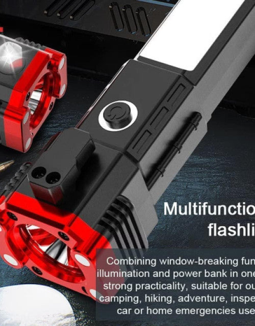 8 in1 Safety Hammer Flashlight Rechargeable Treasure