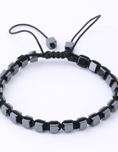 Adjustable Black Hematite Bracelet for Men & Women