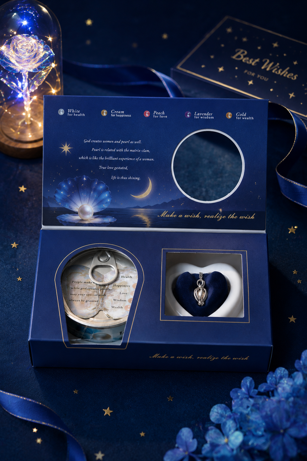 Luxury Wish Pearl Necklace Gift Set moonlight design India – Citydrop