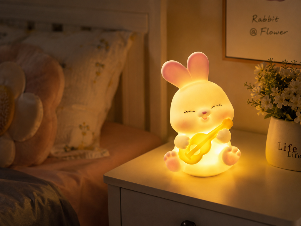 Cute Rabbit Ambient Night Lamp with Soft Touch Glow