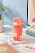 Trendy pink water bottle for girls BPA-free straw 600ml India – Citydrop