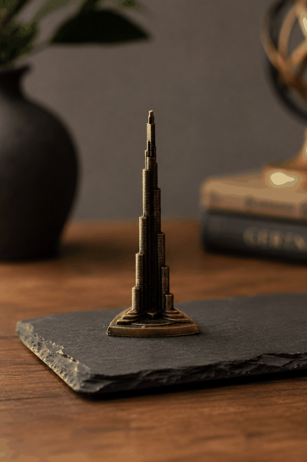 Premium Dubai Burj Khalifa Metal Statue Tabletop Decor