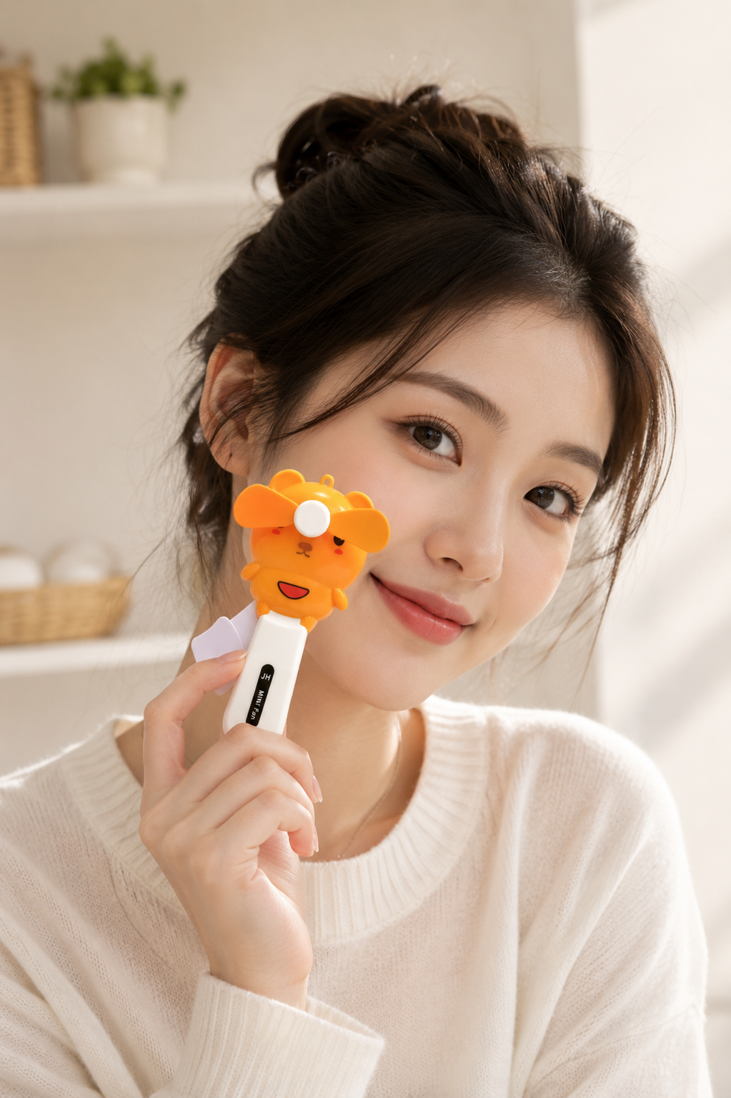 Cute Cartoon Bear Pocket Fan for Summer Travel & Office Use