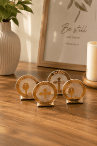 Jesus Loves You Crystal Cross Showpiece – Luxury Christian Home & Desk Decor