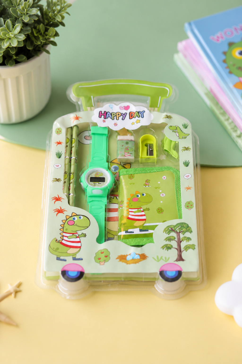 Happy Day dinosaur stationery kit for school children – Citydrop