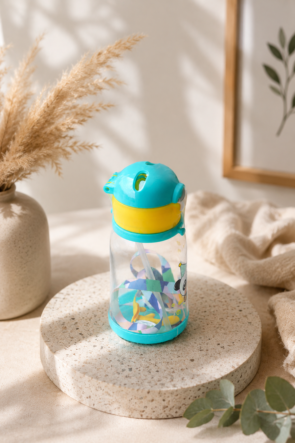 Kids Panda water bottle with straw leakproof school bottle – Citydrop