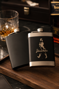Elegant Black & Gold Hip Flask – Portable Alcohol Flask