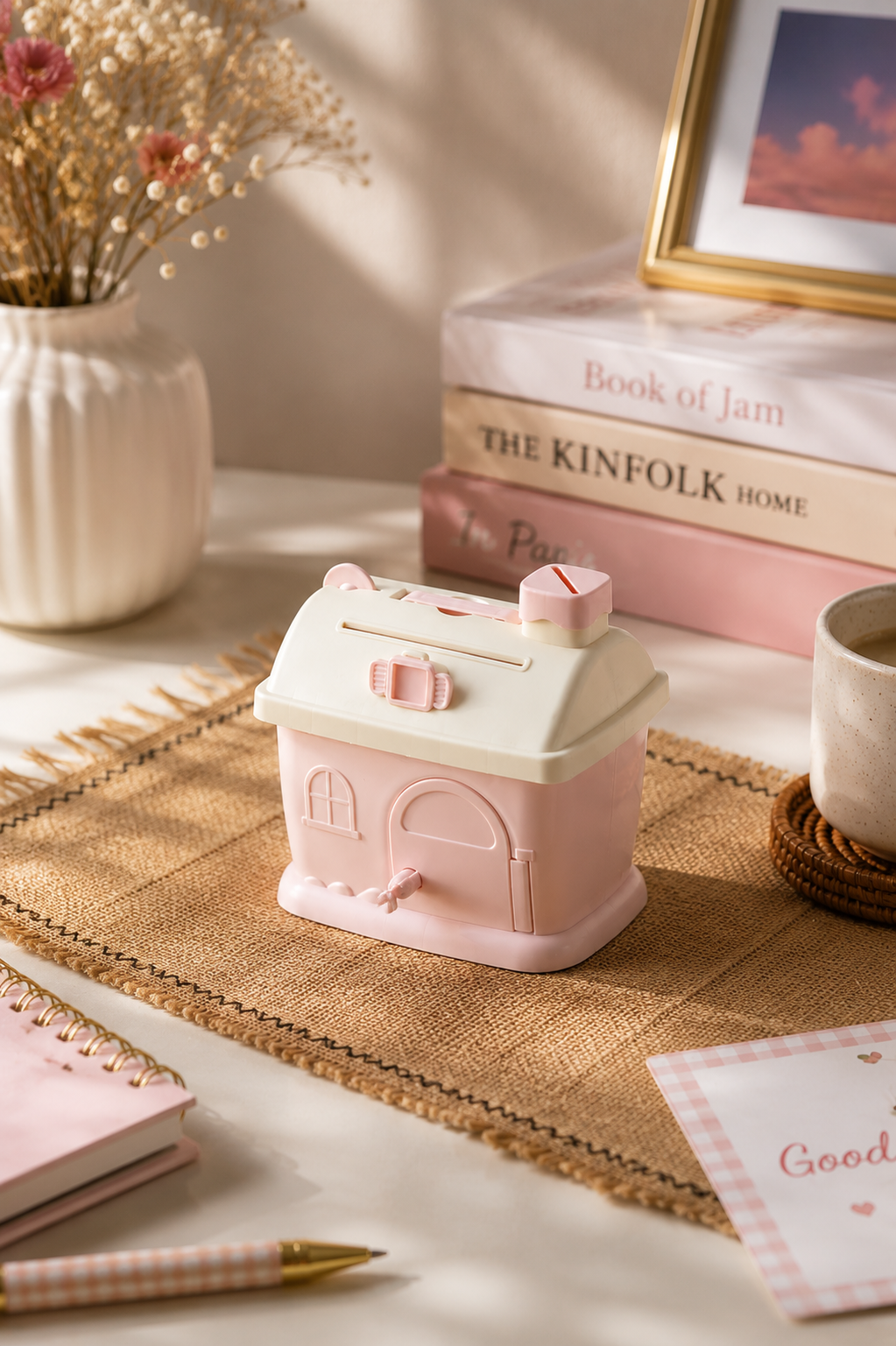 Mini house coin bank with lock key for kids India – Citydrop