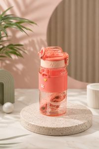 Cute pink kids water bottle leakproof carry strap India – Citydrop