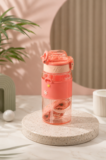 Cute pink kids water bottle leakproof carry strap India – Citydrop