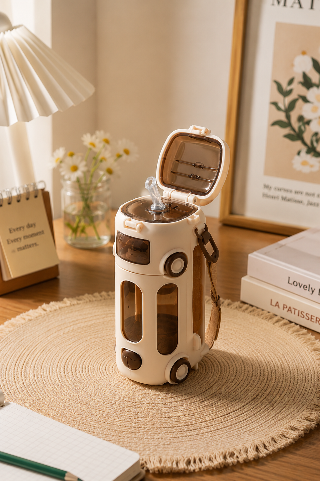 Cute cartoon bus shaped sipper bottle for children India – Citydrop