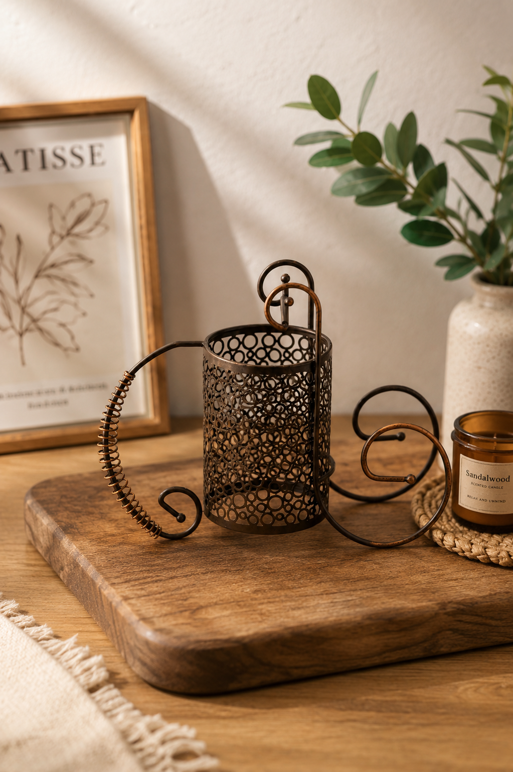 Antique Metal Cycle Desk Organizer – Modern Home Office Pen Stand