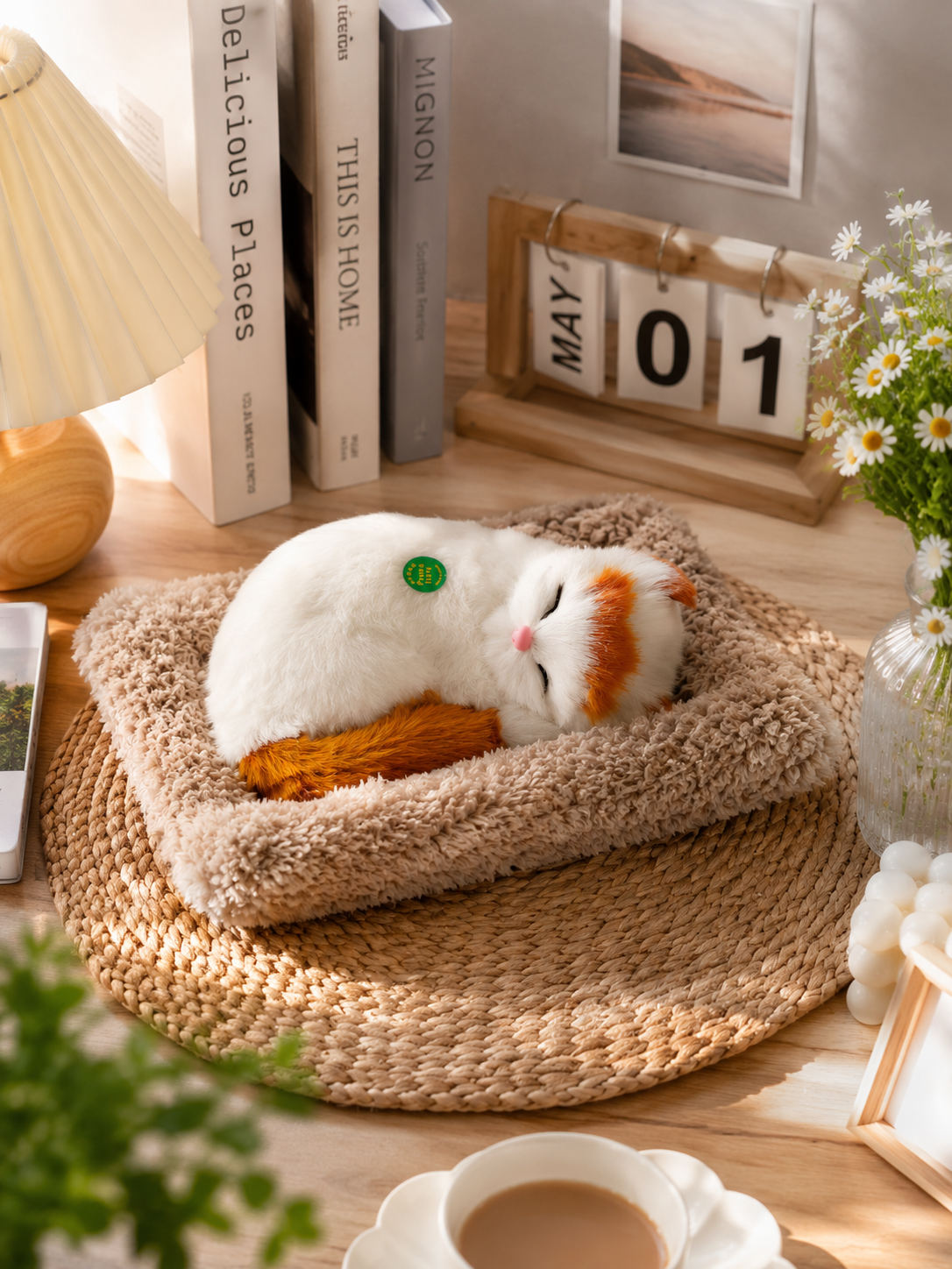 Sleeping kitten plush toy with fluffy pet bed India – Citydrop