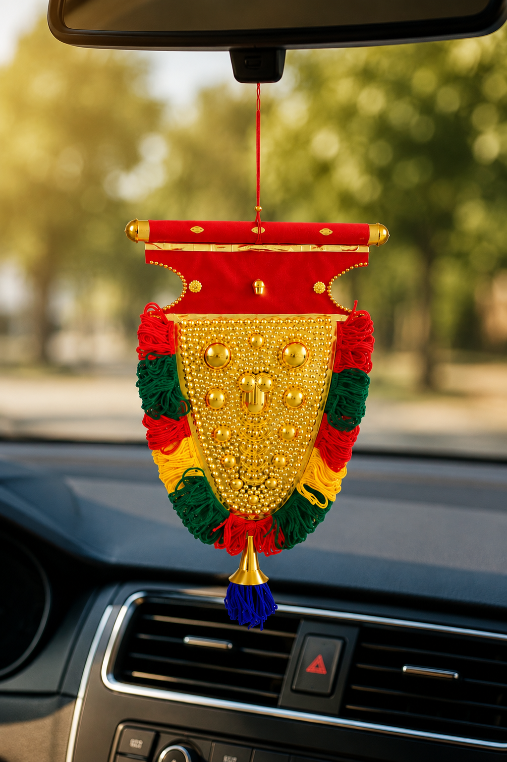 Handcrafted Kerala Traditional Hanging Ornament with Golden Finish