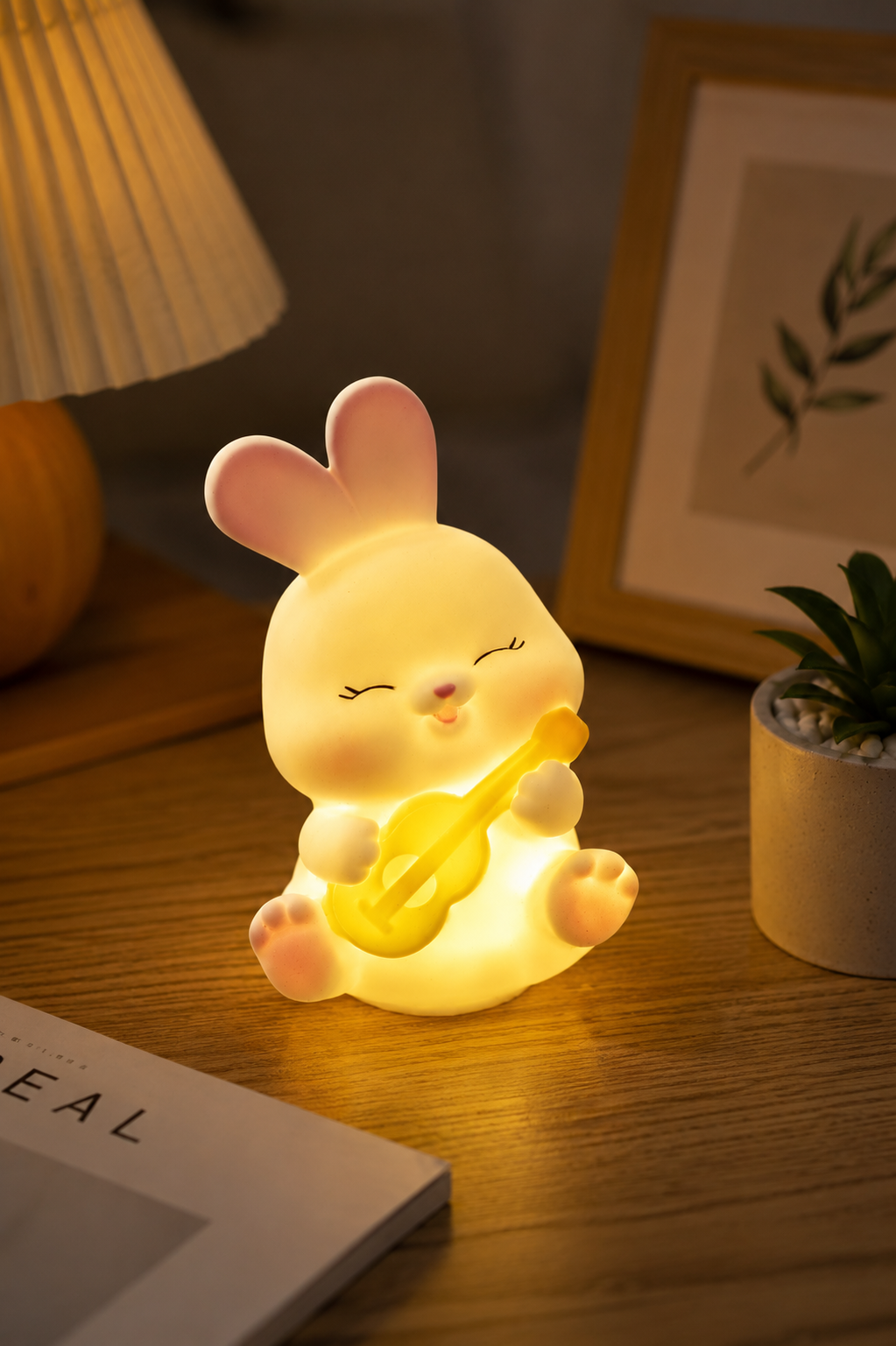 Cute Rabbit Ambient Night Lamp with Soft Touch Glow