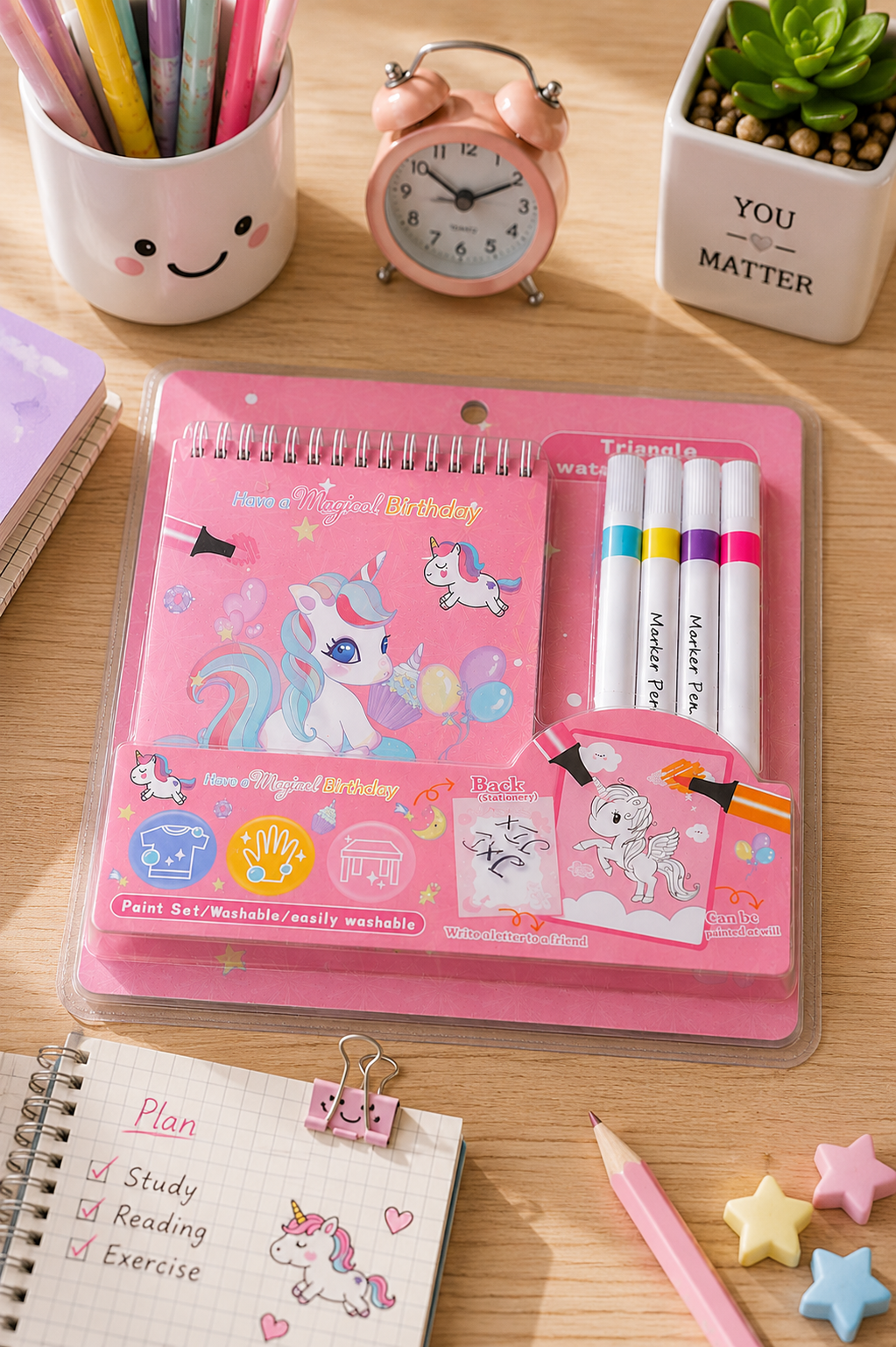 Unicorn notebook markers stationery set for children – Citydrop
