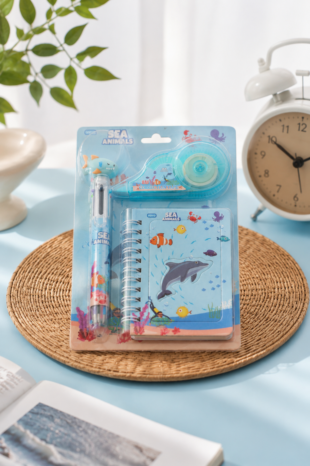 Sea animal mini notebook pen correction tape stationery set – Citydrop
