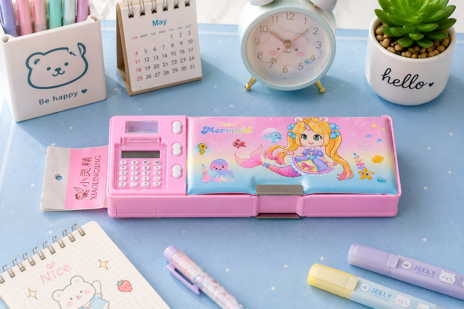 Pink mermaid pencil organizer school stationery gift India – Citydrop