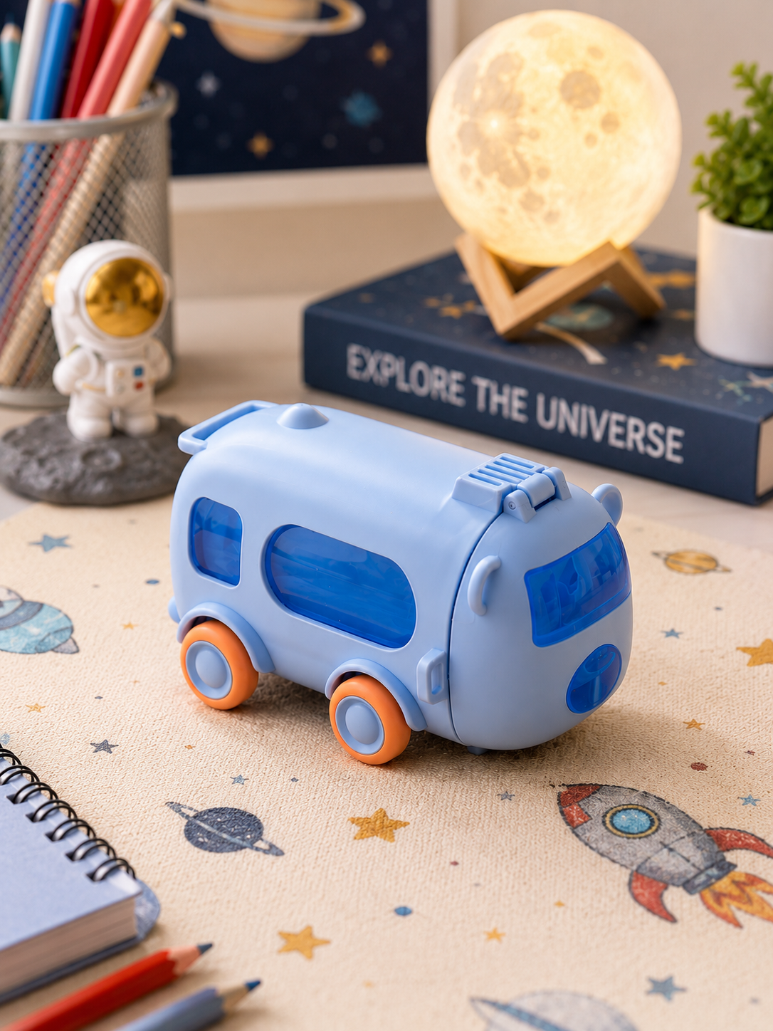 Cute bus sipper bottle for kids school travel India – Citydrop