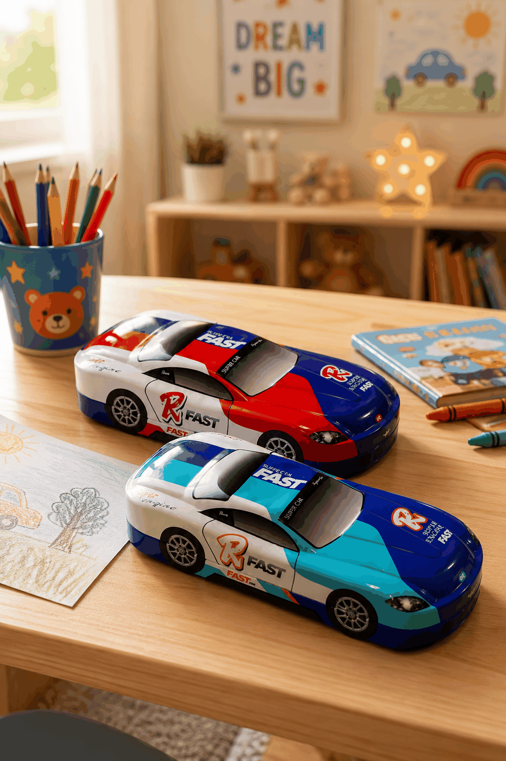3D Sports Car Pencil Case for Boys – Stylish School Stationery Box