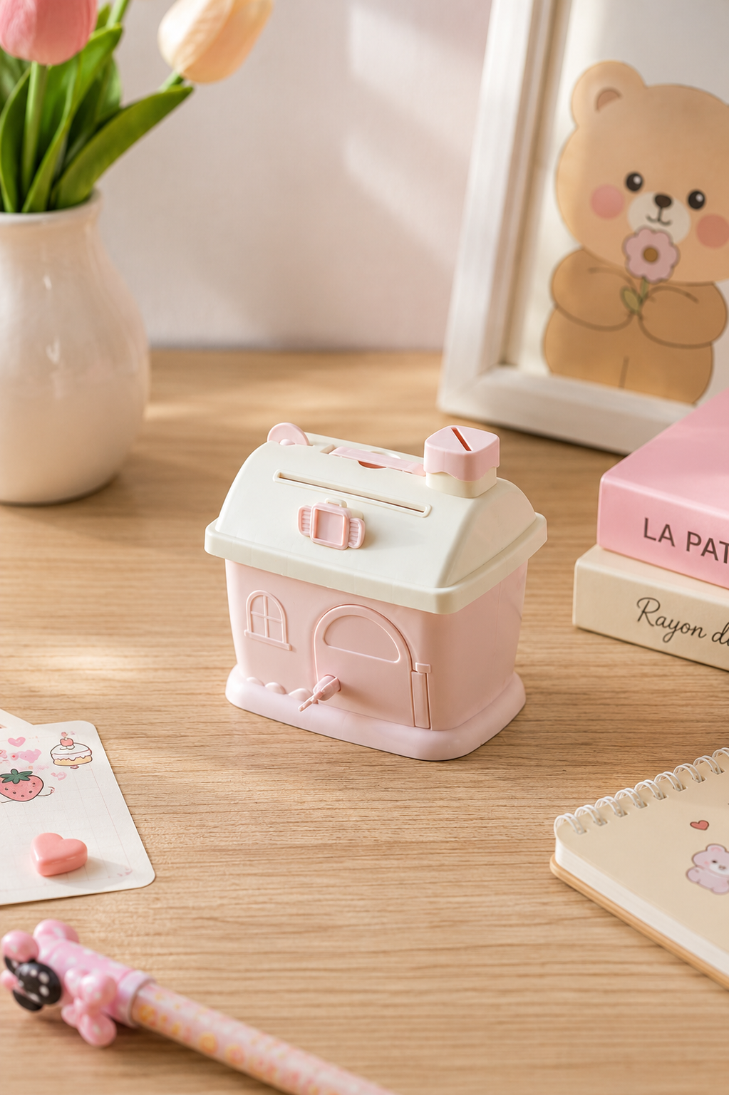 Pastel cottage money saving bank for children gift India – Citydrop