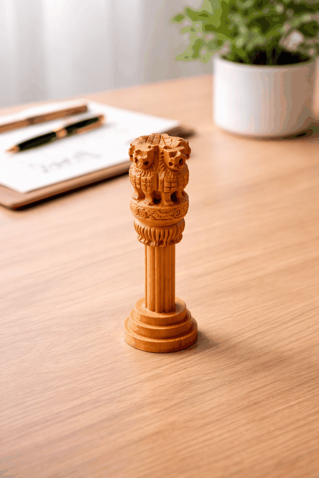 Ashoka Stambh Wooden Showpiece