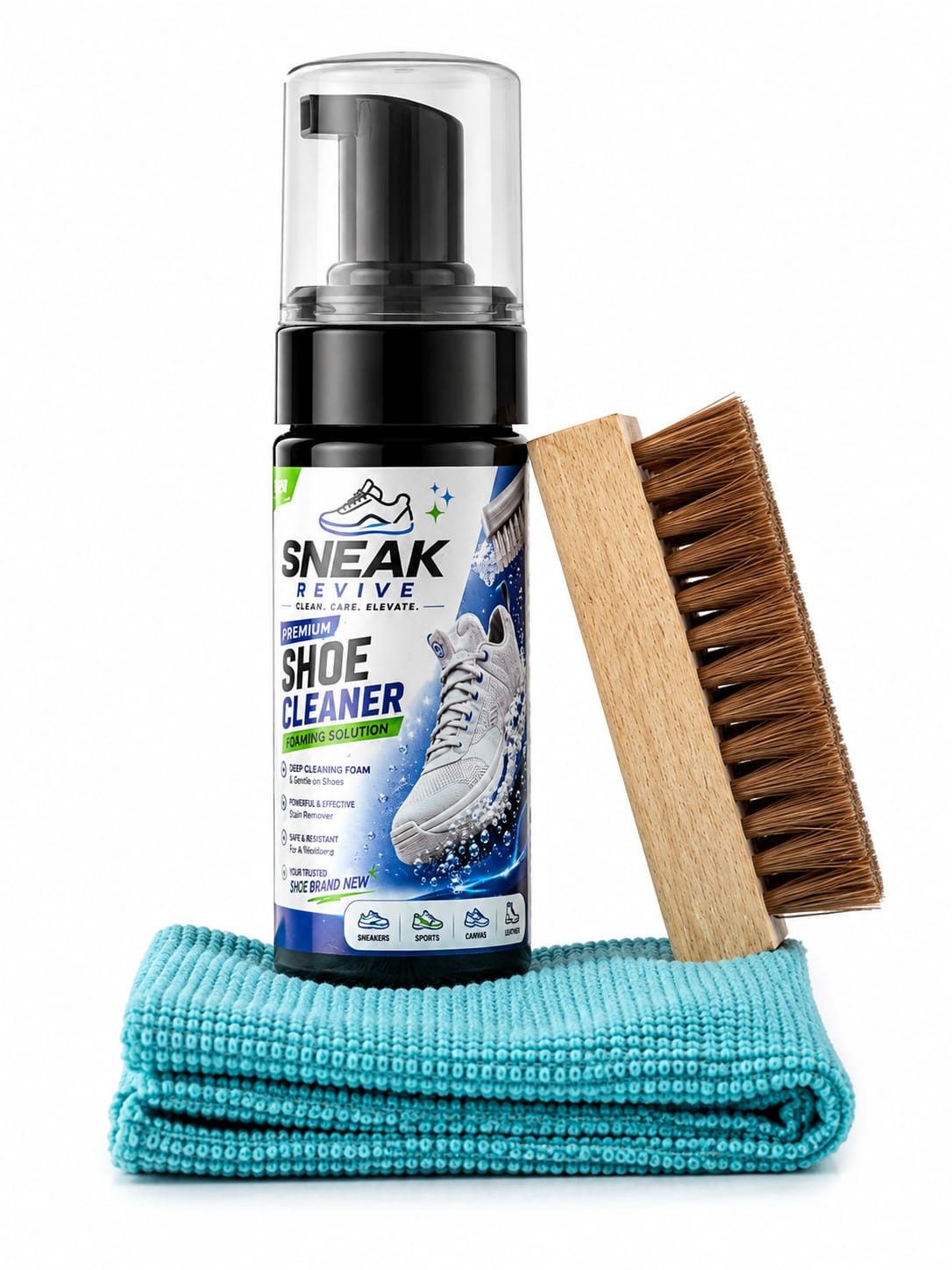 Sneak Revive Foaming Shoe Cleaner Spray - Deep Clean Solution for Sneakers, Canvas, Sports & Leather Shoes (150ml)