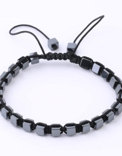 Adjustable Black Hematite Bracelet for Men & Women