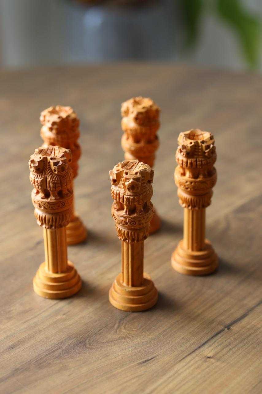 Ashoka Stambh Wooden Showpiece - Citydrop