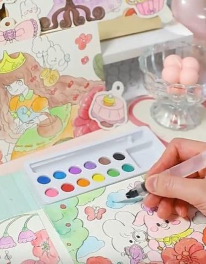 Cartoon Art Coloring Painting Set for Kid's