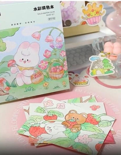 Cartoon Art Coloring Painting Set for Kid's