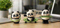 Mini Panda Cartoon Toys for Children Cute Panda Showpiece Set