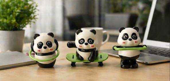 Mini Panda Cartoon Toys for Children Cute Panda Showpiece Set