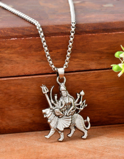 Maa Durga Sherawali Mata Rani God Religious Chain Pendant