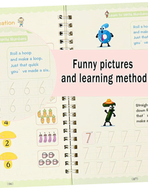 Magic Book for Kids, Sink Magic Practice CopyBook, (4 Books+10 Refills+1 Pen+1 Grip) ( Pack Of 1 )