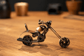 Vintage Metal Motorcycle Showpiece – Luxury Bike Desk Decor & Office Table Ornament