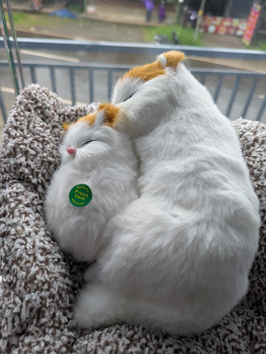 Cute Interactive Sleeping Cat L Plush Cushion – Soft Fur Comfort Toy for Kids & Cat Lovers