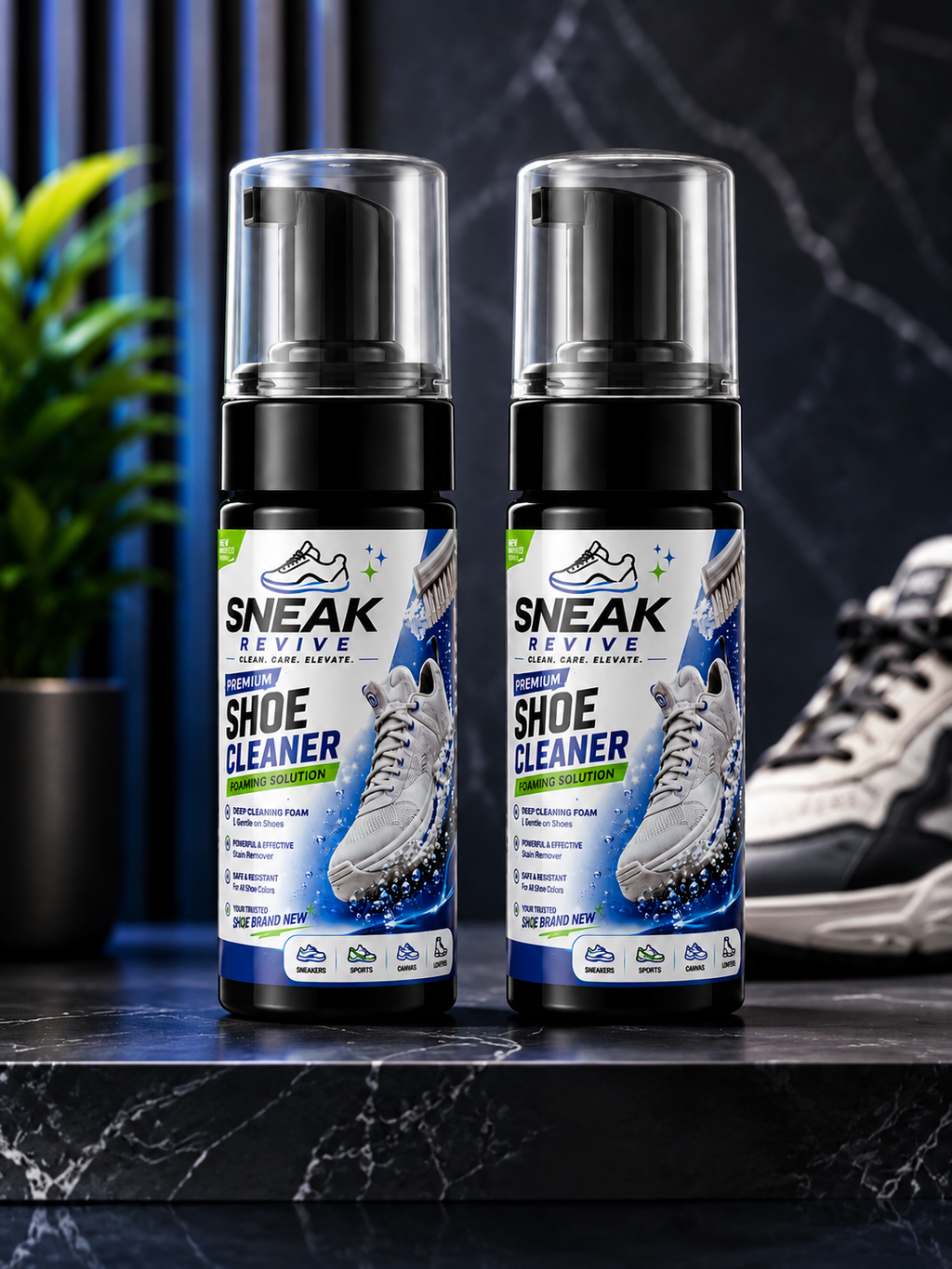 Sneak Revive Premium Shoe Cleaner Foaming Solution - Pack of 2 (150ml Each)