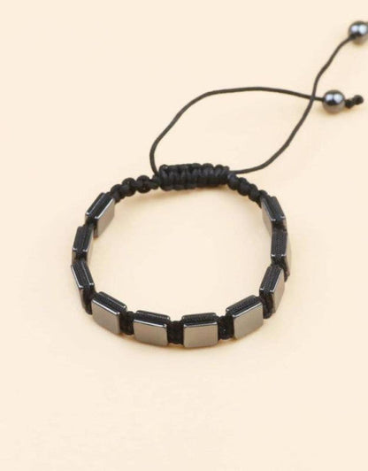 Stylish Black Square Hematite Healing Bracelet for Men & Women