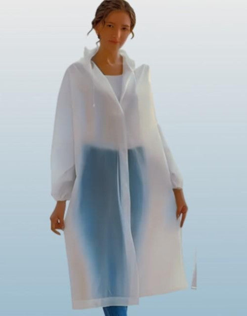 Unisex Hooded Button- Raincoat - Reusable for Adults