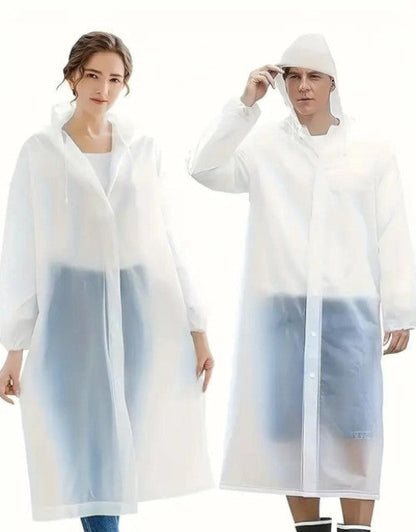 Unisex Hooded Button- Raincoat - Reusable for Adults