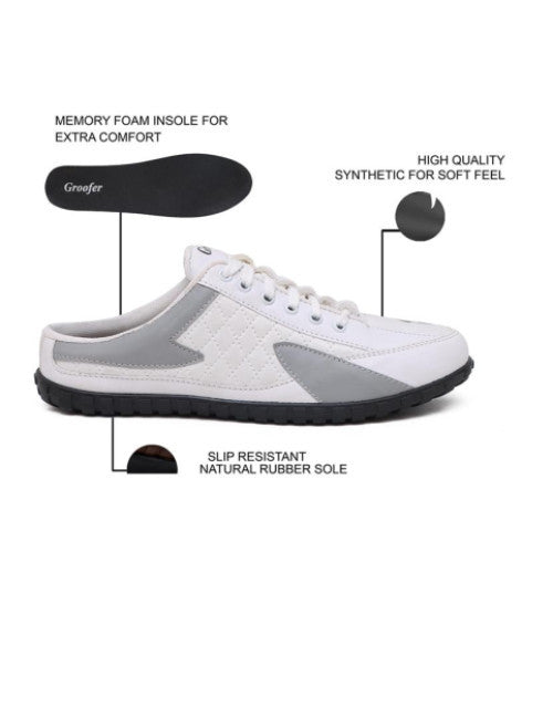 White color block lace up sneakers